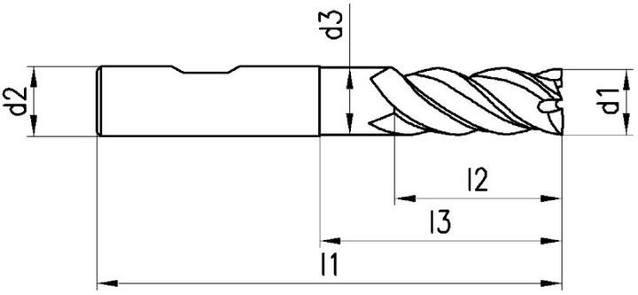 Immagine prodotto Neriox Fresa in metallo duro integrale TiAlN, HB, lunga, conica