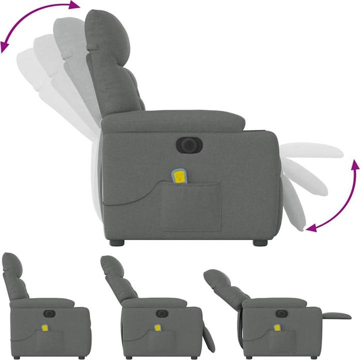 Image du produit VidaXL Fauteuil de massage électrique Tissu gris foncé