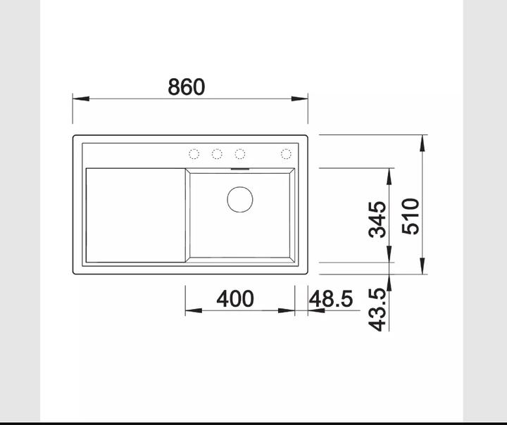 Produktbild Blanco Zenar 45 S (Aufsatzspülbecken, 51 cm, 86 cm)