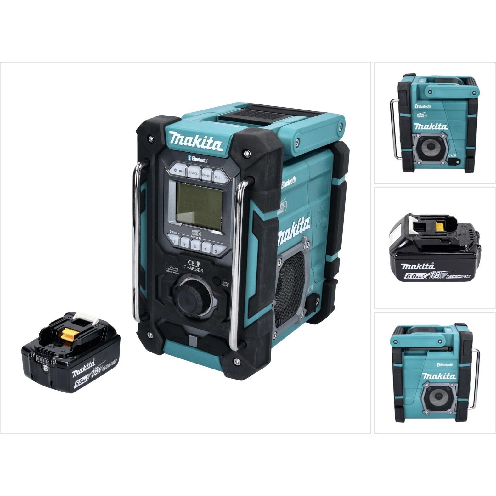 Makita DMR 301 G1 Akku Baustellenradio 12 V max. - 18 V DAB / DAB+ / Bluetooth + 1x Akku 6,0 Ah - oh (AM, FM, DAB+, DAB,...
