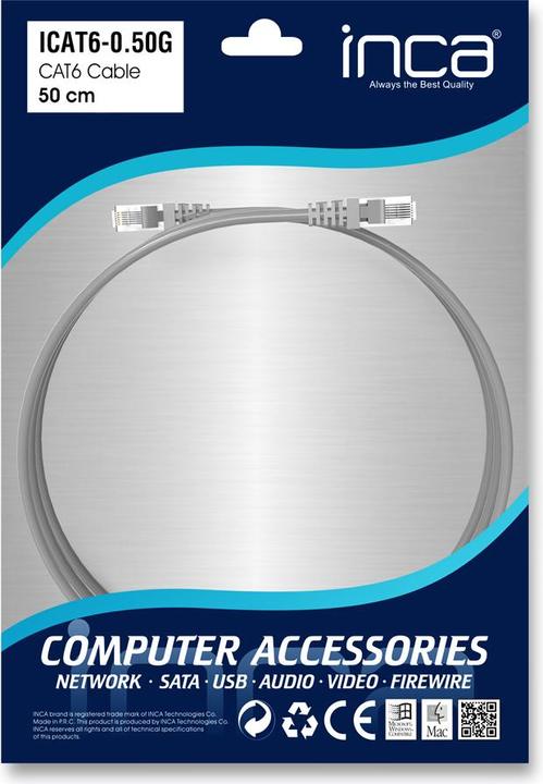 Actual product image Inca Patch cable (U/UTP, CAT6, 0.50 m)