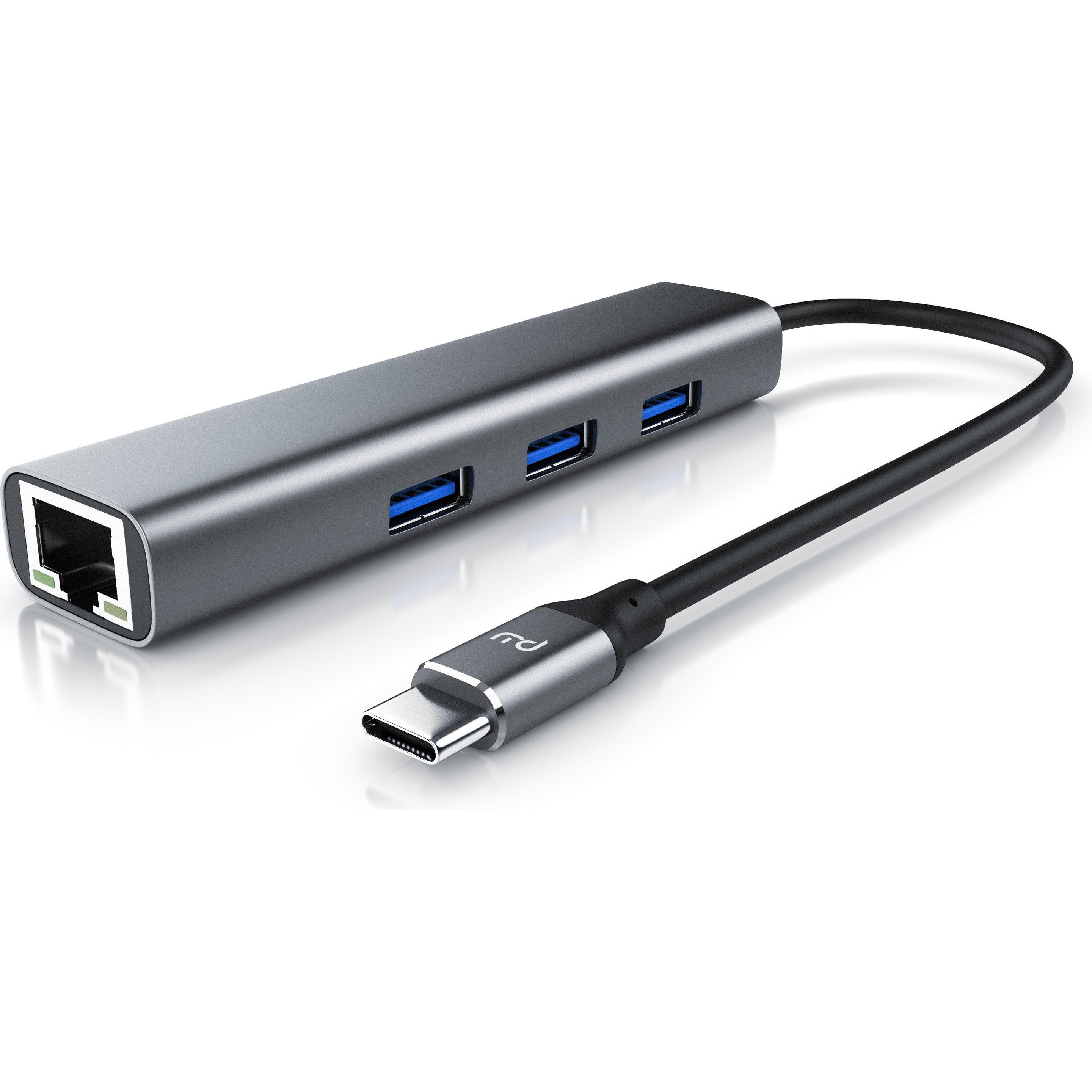 Primewire USB-C Hub (USB-C, 4 Ports), Dockingstation + USB Hub, Grau