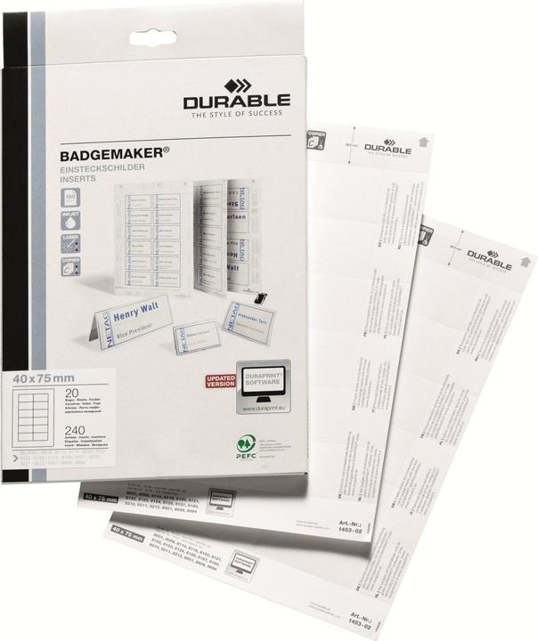 Image du produit Durable Étiquettes à insérer Badgemaker pour badges nominatifs