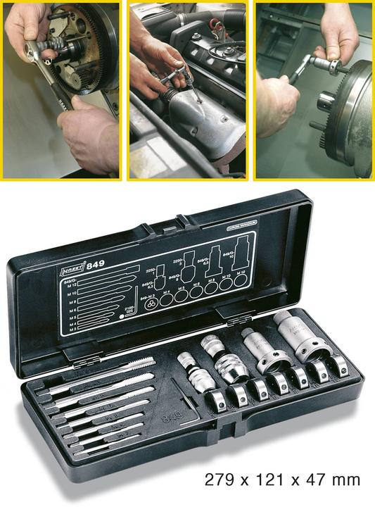 Produktbild HAZET Gewindeschneid Satz 849 ∙ Anzahl Werkzeuge: 21