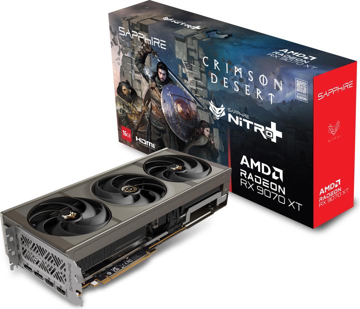 Actual product image Sapphire Radeon RX9070XT Nitro+ Crimson 16GB GDDR6 2xHDM (16 GB)