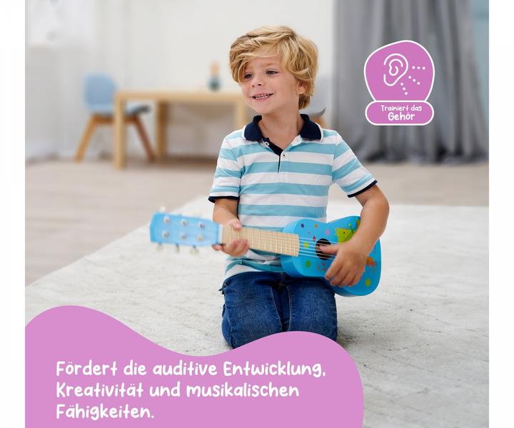 Actual product image Eichhorn Music wooden guitar (German, French, English, Italian)