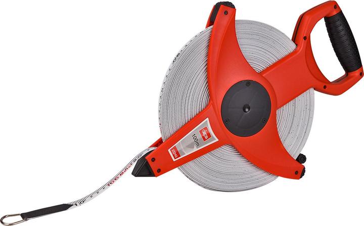 Immagine prodotto Dema Fiberglas - Messband Massband Rollmeter 100 m orange signalfarben mit Kurbel