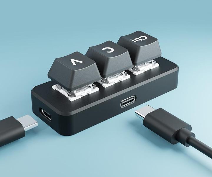 Actual product image WaveShare RP2040 Shortcut Keyboard Plus with 3 keys