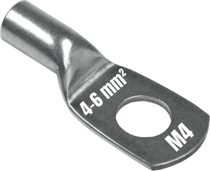 Produktbild Kalitec 10 Stück NR6-M4 Rohrkabelschuh Reinnickel 4-6mm² M4 I für sehr hohe Temperaturen bis zu 650°