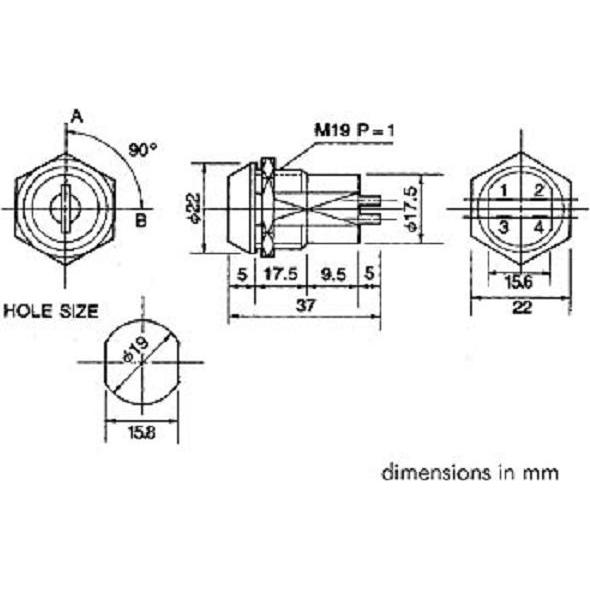 Thumbnail - Velleman Key Switch 2P Off-On (Dpst), Taster + Schalter