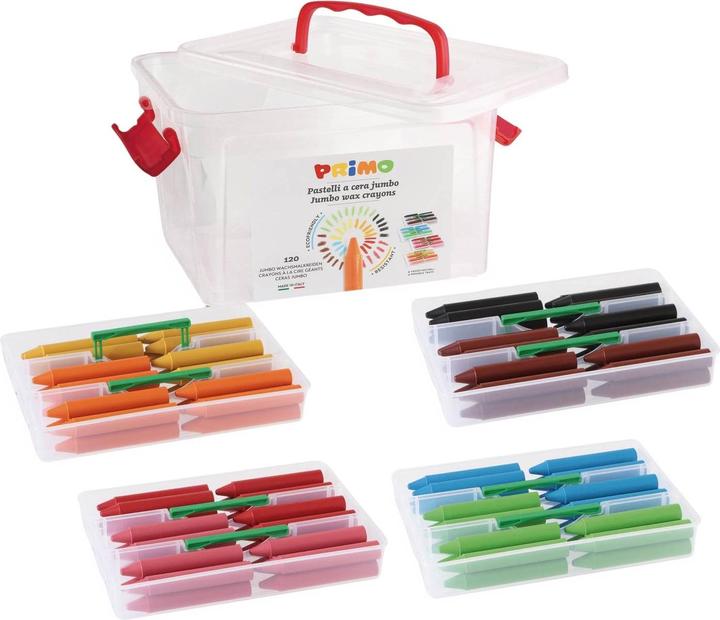 Image du produit Primo Crayons de cire Boîte école Jumbo 120 pièces (120x)