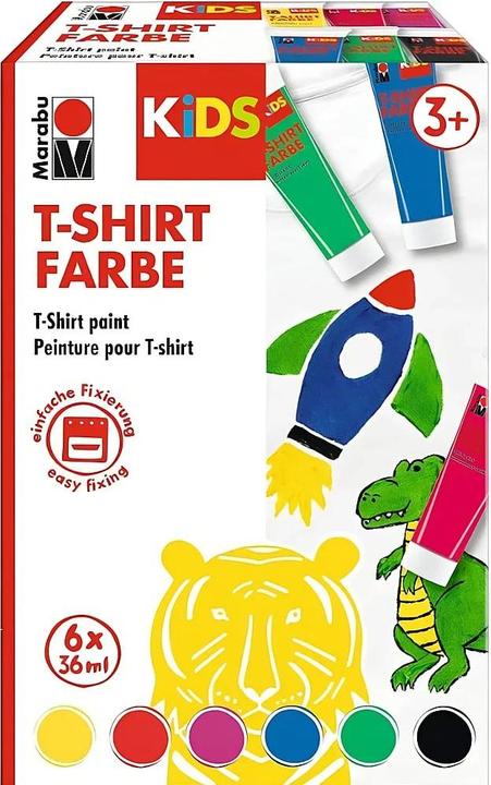 Black, Cherry red, Green, Magenta, Medium blue, Yellow