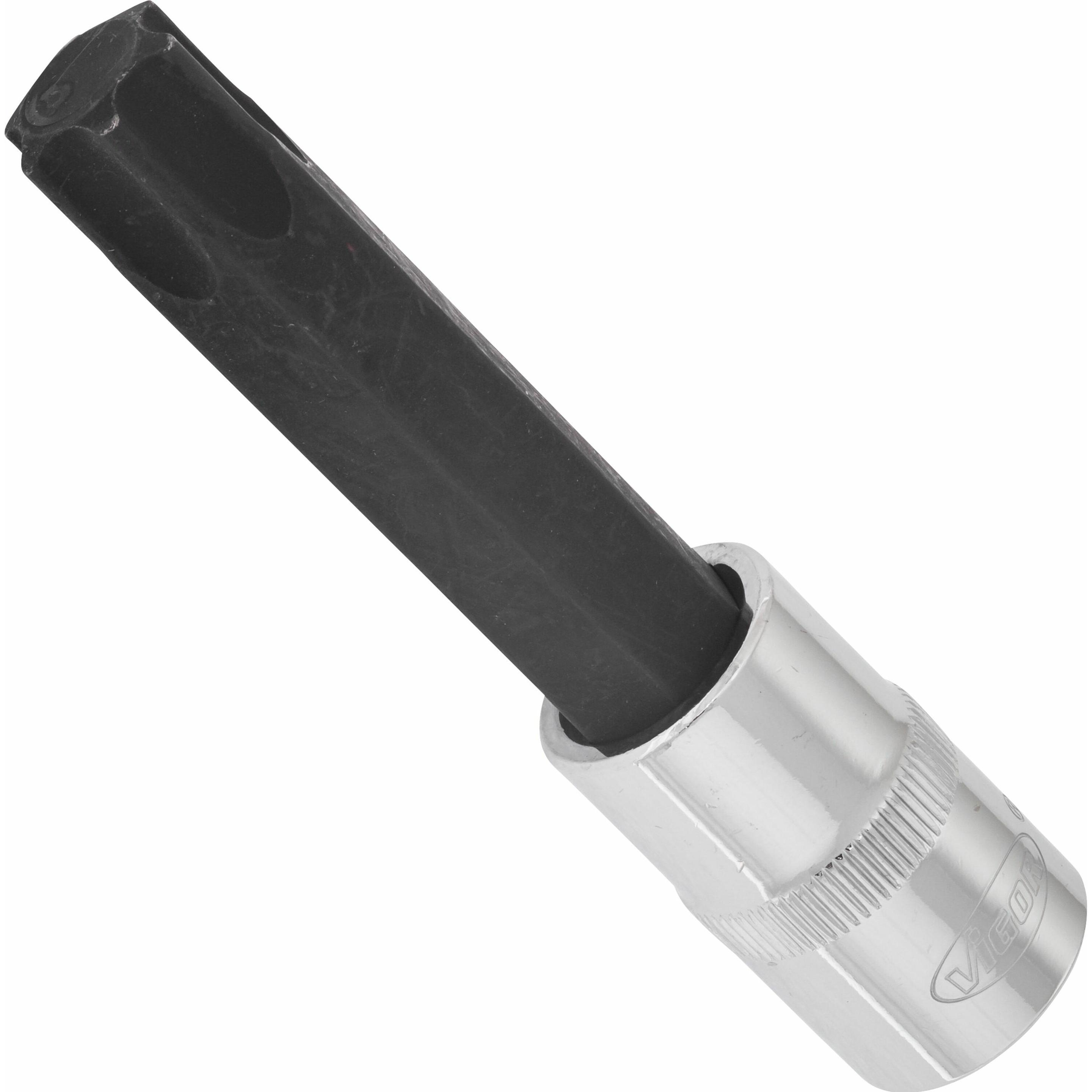 Vigor, Steckschlüssel + Stecknuss, T Schraubendreher-Einsatz ∙ V2172 ∙ Vierkant12,5 mm (1/2 Zoll) ∙ T Profil ∙ T70