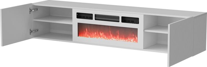 Cama RTV ROTA 183x35x37 weiss matt + weisser Kaminsims (183 x 35 x 37 cm)