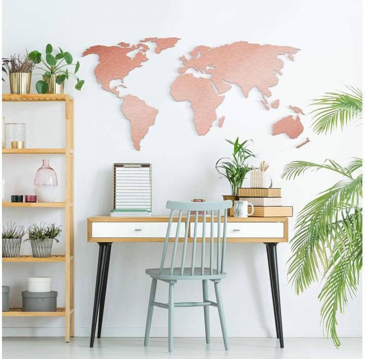 Actual product image Trenddeko Copper Effect 3D World Map