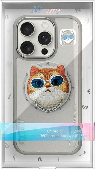 Produktbild Uniq Nimmy Glasses Cool Cat MagSafe case for iPhone 16 Pro Max grey (Apple iPhone 16 Pro Max)
