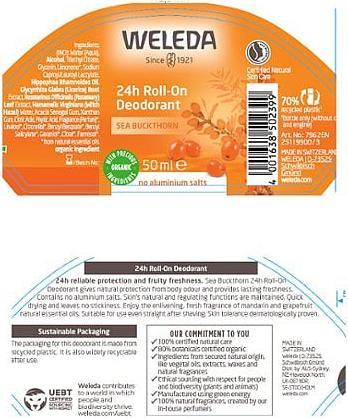 Nutritional values and ingredients Weleda Sea Buckthorn 24h Roll-On (Roll-on, 50 ml)
