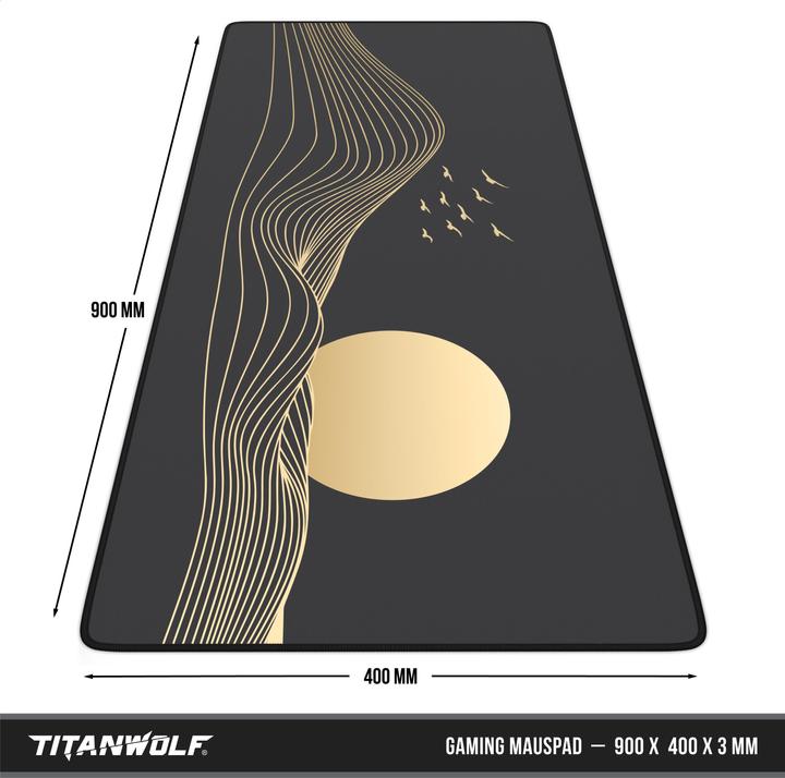 Produktbild Titanwolf Gaming Mauspad, 900 x 400mm XXL Speed Gaming Mausmatte, Mousepad Extragrosse Fläche, Sunset (XXL)