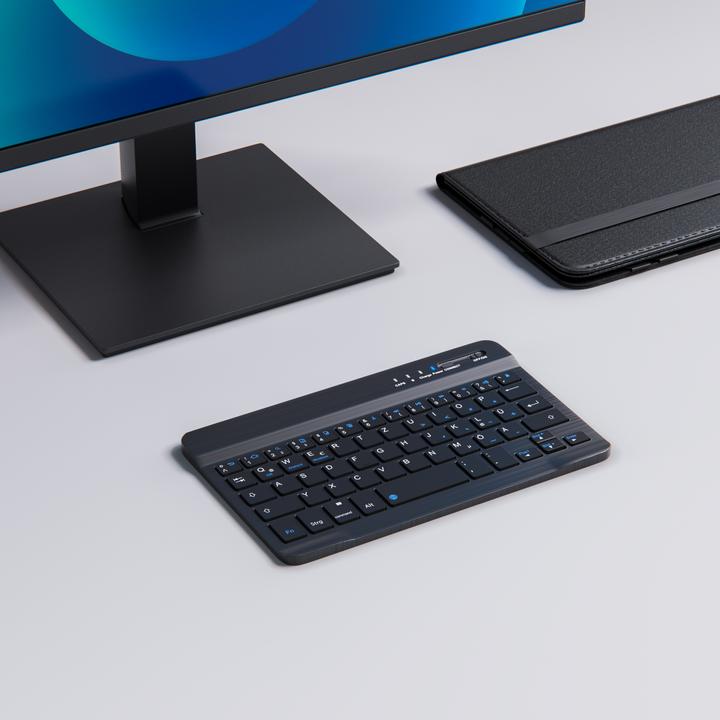 Produktbild Aplic Tablet Tastatur, Bluetooth, Kunstledercase für 7-8" Tablets, flaches & kompaktes Format (DE, 7 - 8" Tablets)