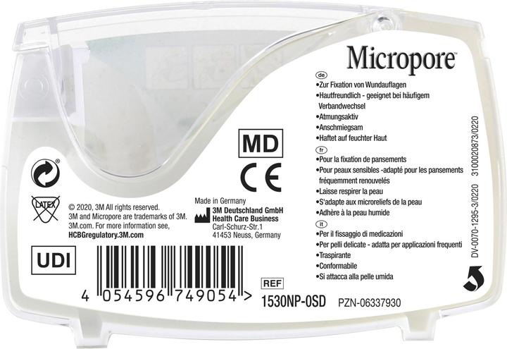 Produktbild 3M Heftpflaster mit Dispenser 12.5mmx5m weiss (1 x)