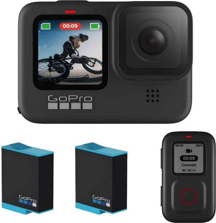 GoPro HERO9 Black - Accessory Hard Bundle (Bluetooth, Wi-Fi)