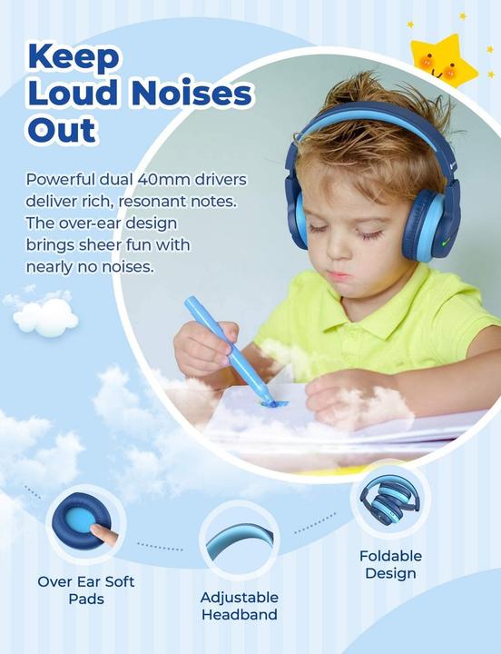 Produktbild Iclever Bluetooth-Kinderkopfhörer mit LED-Leuchten