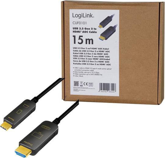Immagine prodotto LogiLink Cavo USB 3.2 USB-C/HDMI 15m (15 m, HDMI)