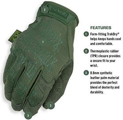 Actual product image Mechanix Wear Gloves Mechanix The Original® Olive Drab 9 / M size. Velcro, artificial leather, TrekDry® (M)