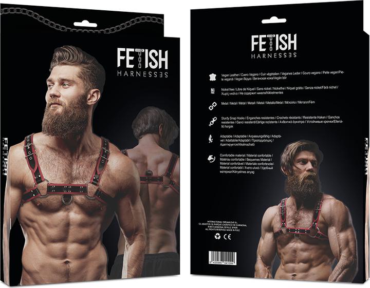 Produktbild Fetish submissive Attitude - Arn S Eco-Skin Brust Mann Schwarz/Rot (S)