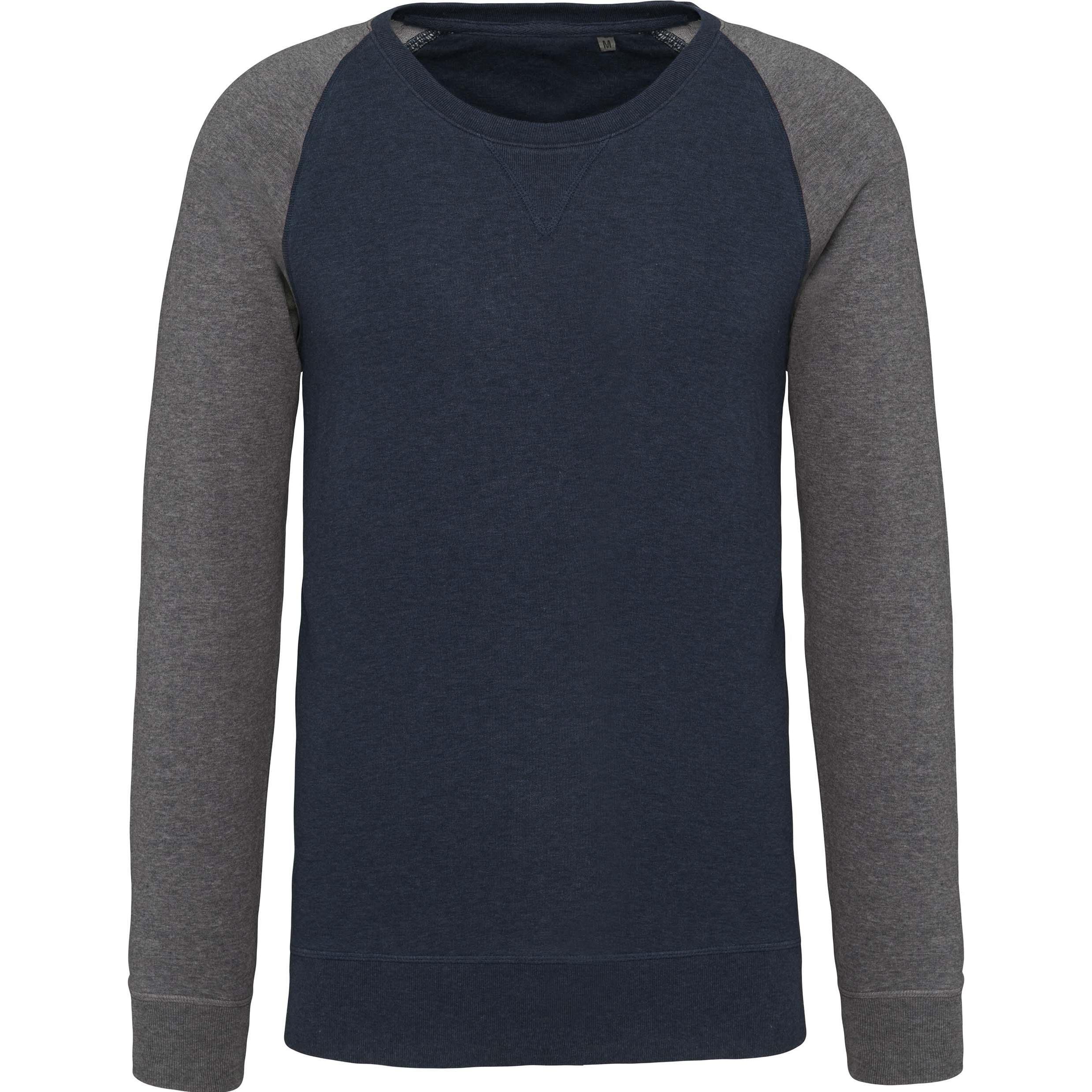 Kariban, Herren, Pullover, bicolore Manches Raglan, Grau, (L)