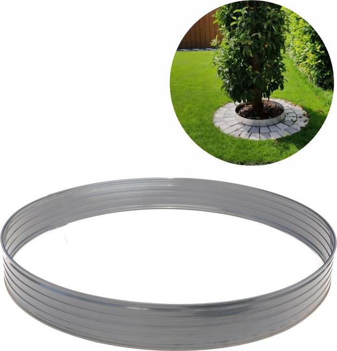 Actual product image Green Split Aluminium tree ring Height 100 mm Diameter 1.2 m (120 cm)