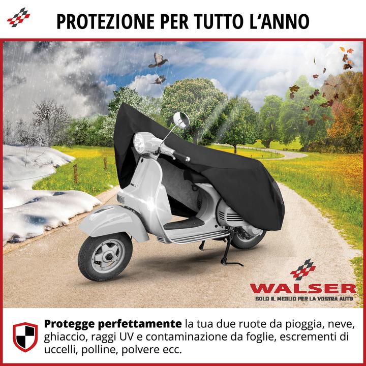 Immagine prodotto Walser Telone per moto, telone per Vespa S - 185x90x110 cm nero