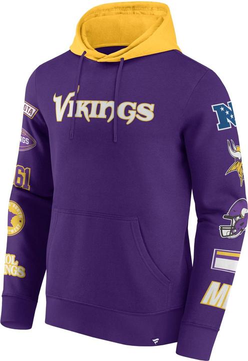 Immagine prodotto Fanatics Felpa con cappuccio con stampa sulle maniche dei Minnesota Vikings NFL - XXL (XXL)