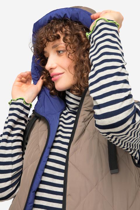 Produktbild Laurasøn Wende-Weste, lange Form, Stepp, Kapuze, 2-Wege-Zipper (L)