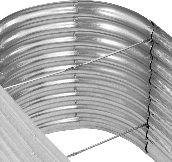 Produktbild Uniprodo Hochbeet aus Metall Balkon Kräuterbeet oval 165 x 80 x 80 cm Stahl