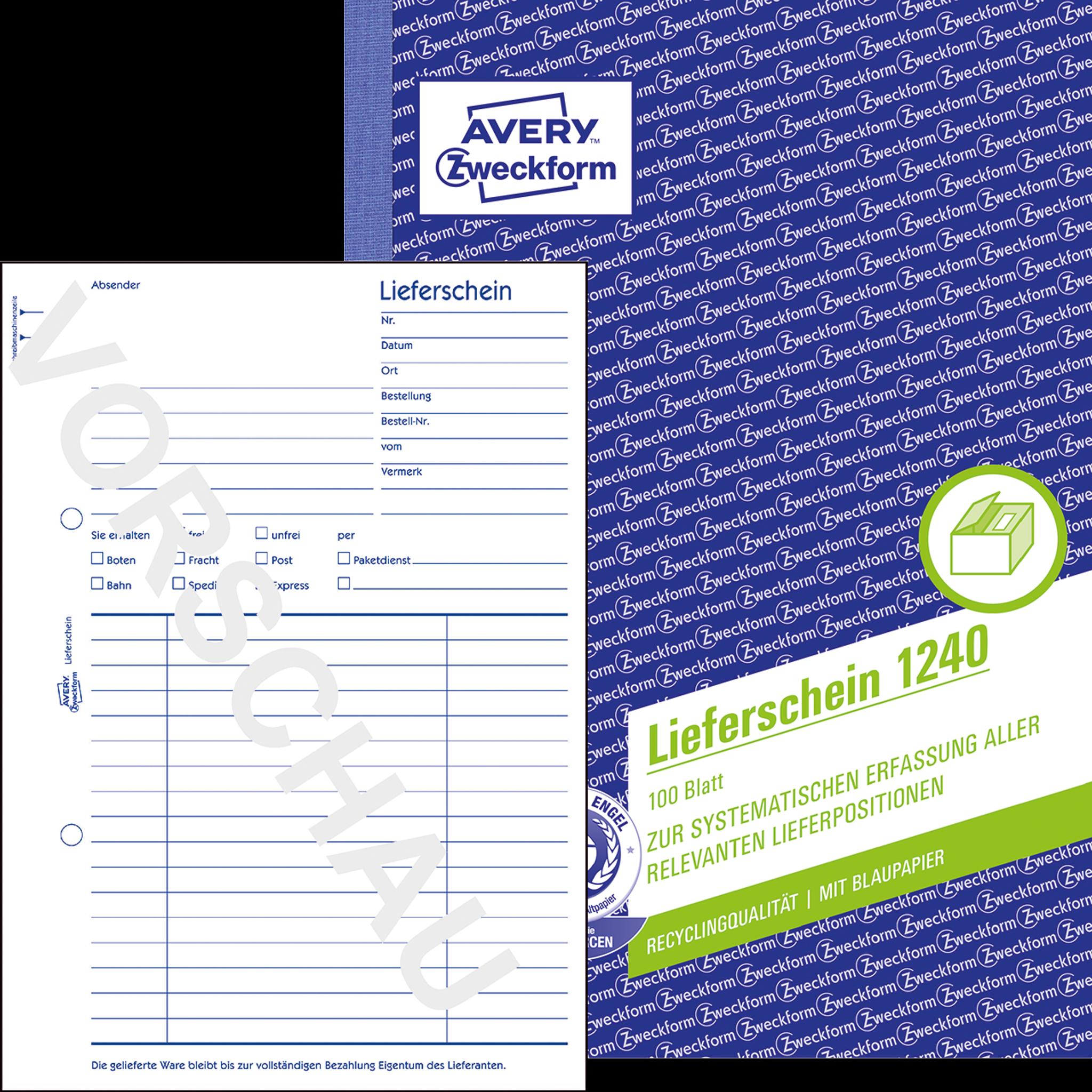 Thumbnail - Avery, Formular, Lieferschein (100 x)