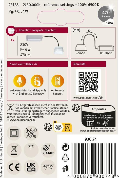 Produktbild Paulmann Coin Zigbee (470 lm)