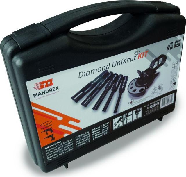 Actual product image Mandrex Diamant-Fliesenbohrerset UniXcut mit Zentrierhilfe (5, 6, 8, 10, 12 mm)