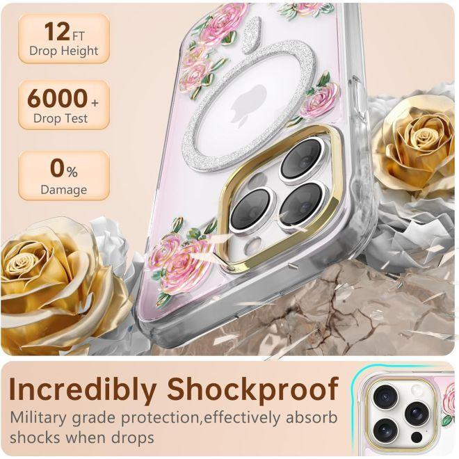 Actual product image Kingxbar Rose Series MagSafe Hardcase (Apple iPhone 15 Pro Max)