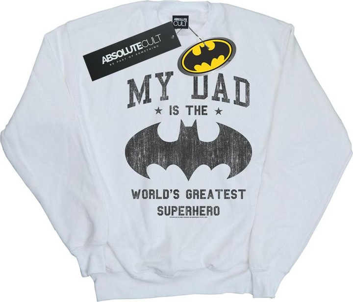 Actual product image Mens Batman My Dad Is A Superhero Cotton Sweatshirt (5XL)