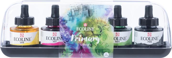 Produktbild Talens Ecoline Set (Zitronengelb, Magenta, Sky Blue, Green, Black, 150 ml)