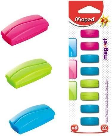 Productafbeelding Maped Magneet in kaart gebracht, rechthoekig 27 mm, blauw/groen, pak van 8 (8 x)