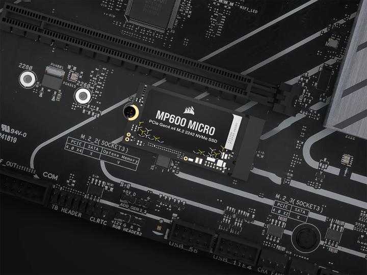 Image du produit Corsair MP600 MICRO 2TB NVMe PCIe M.2 2242 SSD (2000 Go, M.2 2242)
