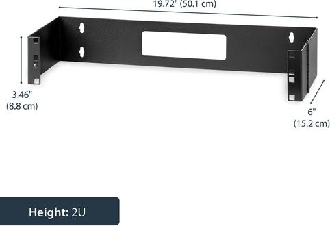 Actual product image StarTech 2U 48,26cm 19inch patch panel bracket with hinge for wall mounting