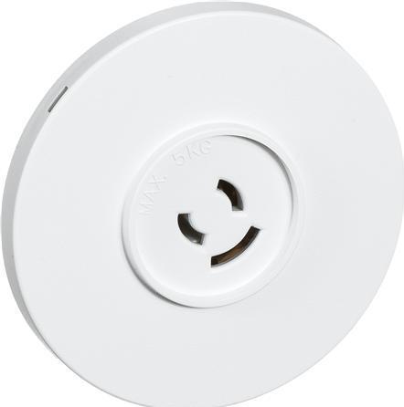 LK douille ronde ø 80 mm Insert avec couvercle 2 conducteurs + terre, blanc