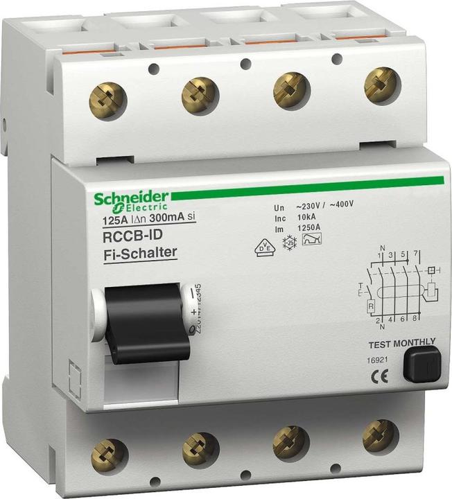 Actual product image Schneider Electric FISwitch 4P 63A 30mA Type