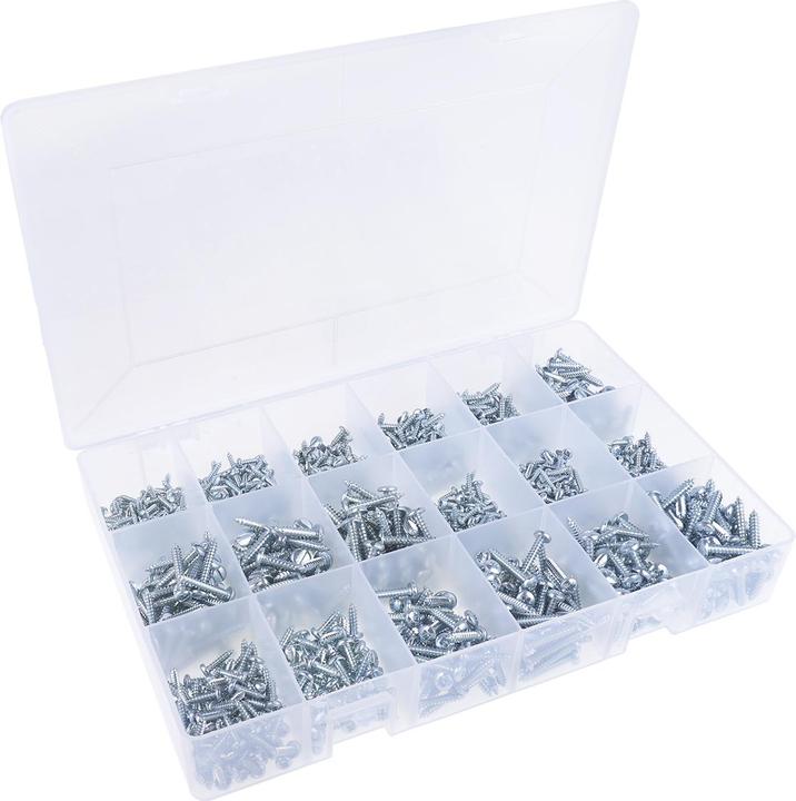 Produktbild RS PRO Blechschrauben Linsenkopf Sortiment (1200 Schrauben pro Stück)