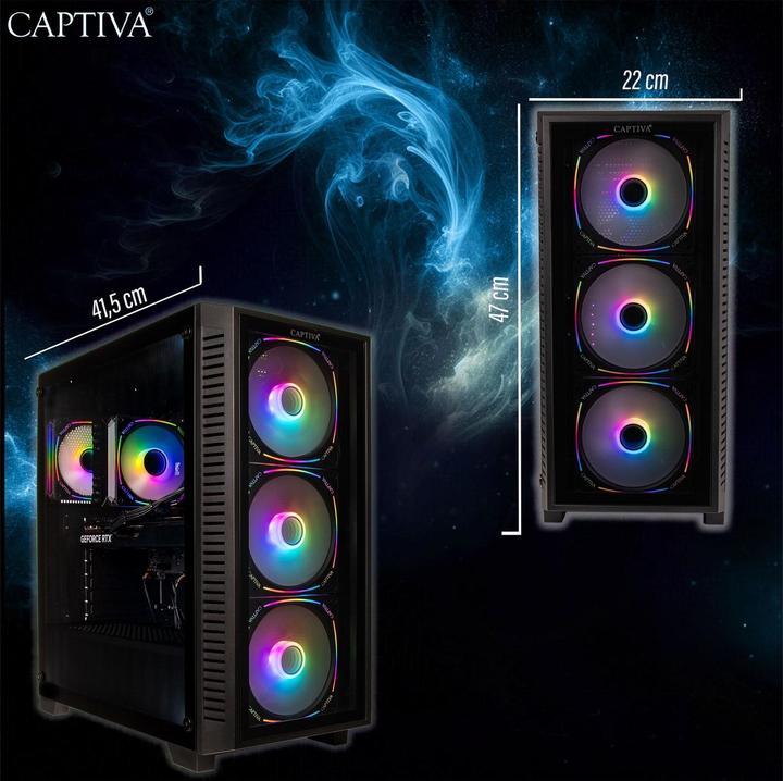 Actual product image Captiva Highend Gaming R89-500 Ryzen 7 RTX 5070 Ti (1000 GB, 32 GB, AMD Ryzen 7 7800X3D, GeForce RTX 5070 Ti)