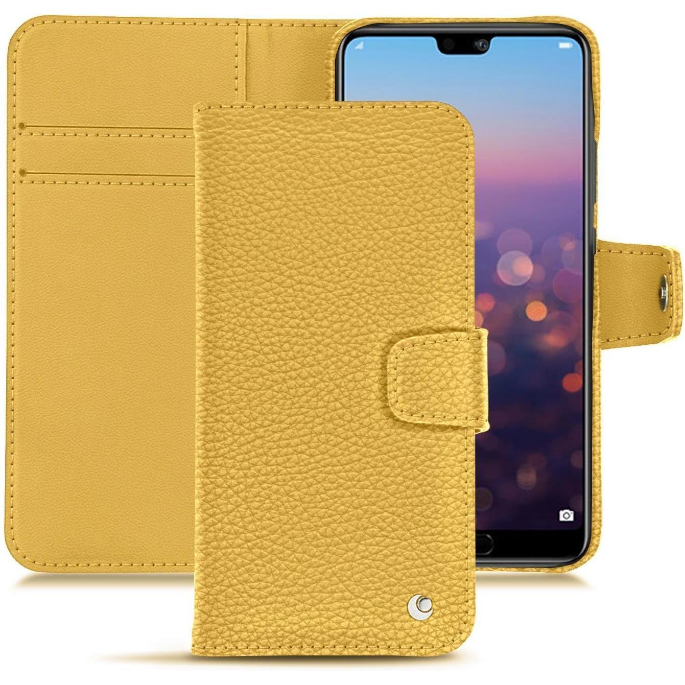 Noreve Lederschutzhülle Wallet (Huawei P20 Pro), Smartphone Hülle, Orange