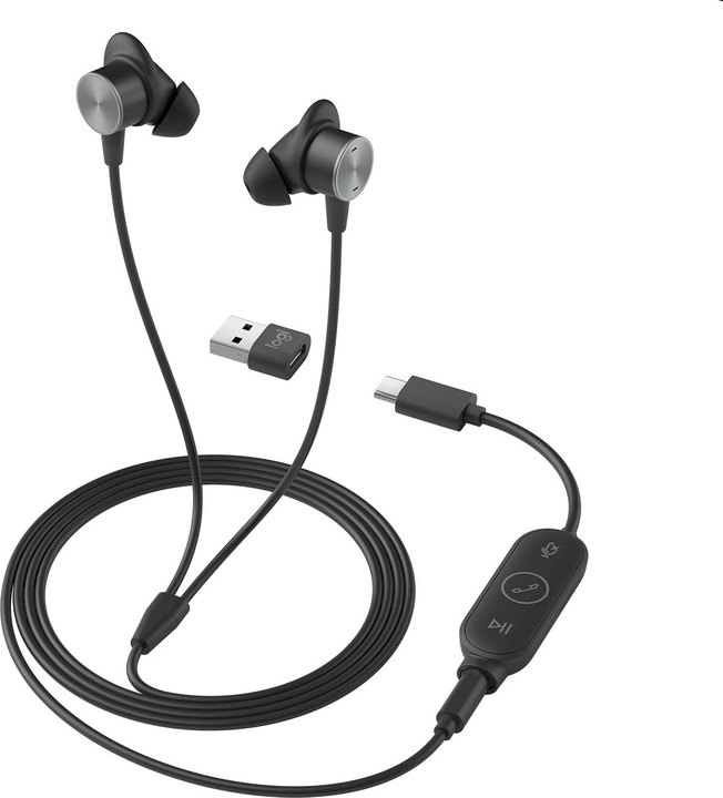 Actual product image Logitech Zone Wired Earbuds (Cable, USB-C)